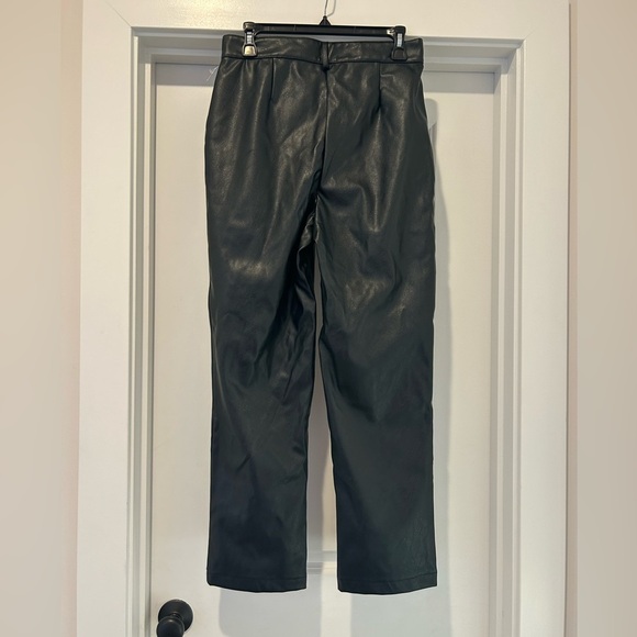 Wildfox Womens Faux Leather Slit Hem Straight Leg Pants - Picture 5 of 6